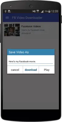 FB Video Downloader android App screenshot 1